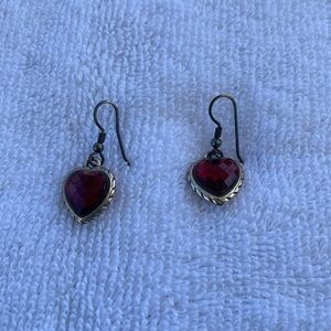Red heart drop earrings by Brighton